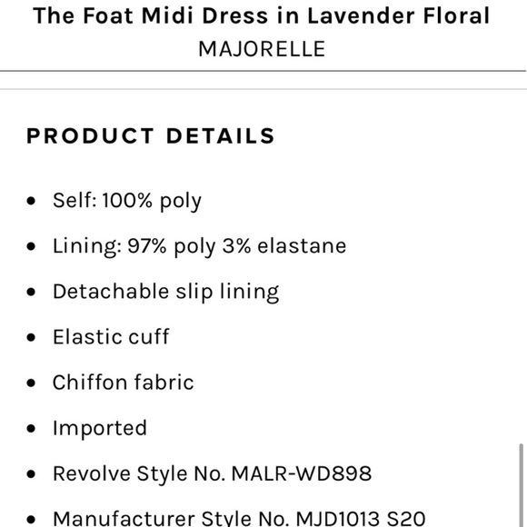 MAJORELLE The Foat Midi Dress in Lavender Floral - Picture 14 of 14